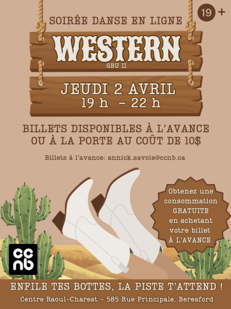 Soirée danse en ligne WESTERN 